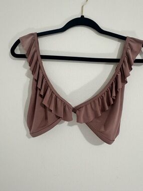Bettinis Ruffled Bikini Top in Dusty Mauve
